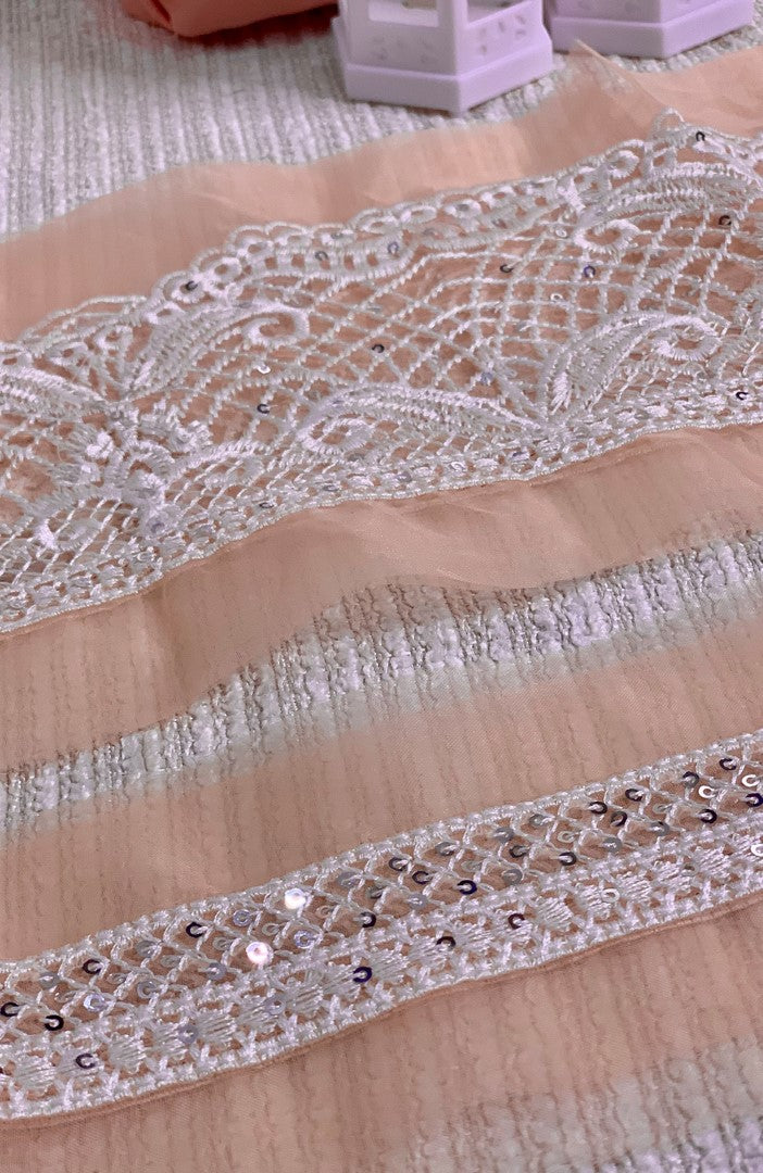 Unstitched Chiffon 3 Piece Embroidered Formal Suit