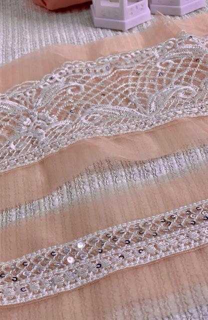 Unstitched Chiffon 3 Piece Embroidered Formal Suit