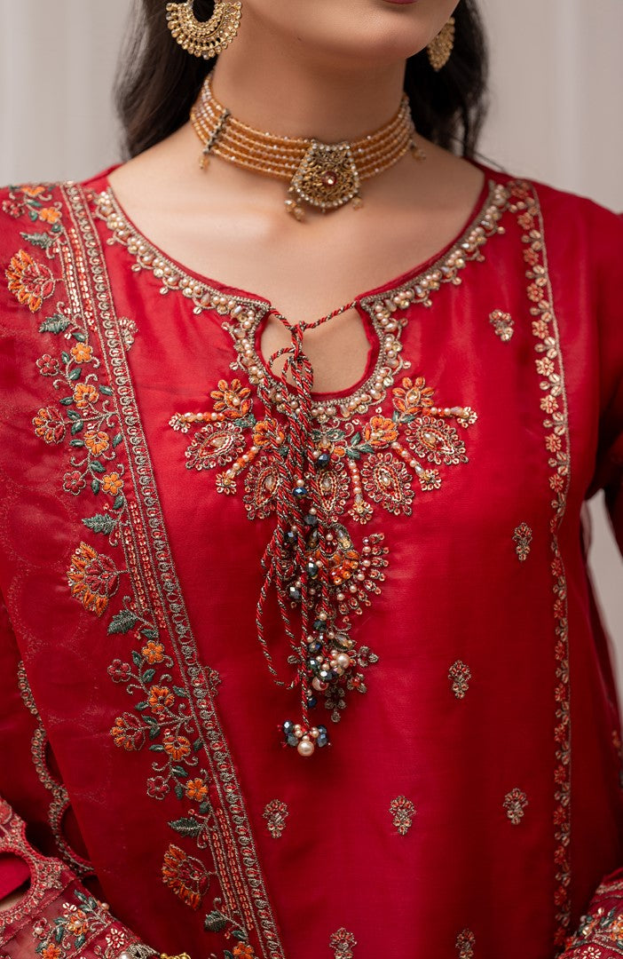 Ready to Wear 3 Piece Formal Embroidered Luxury Organza Suit