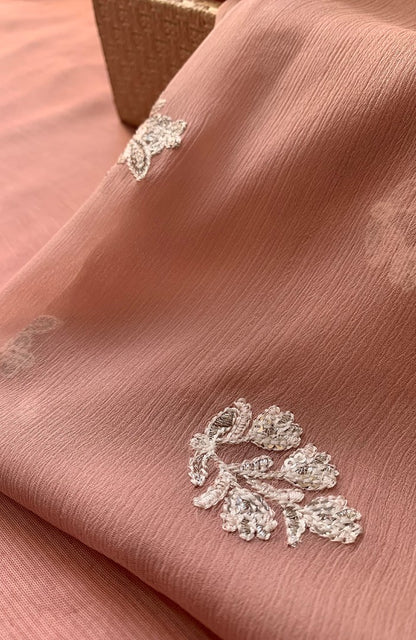 Unstitched Chiffon 3 Piece Embroidered Formal Suit