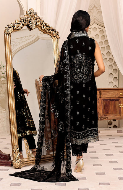 Unstitched 3 Piece Formal Embroidered Luxury Chiffon Suit