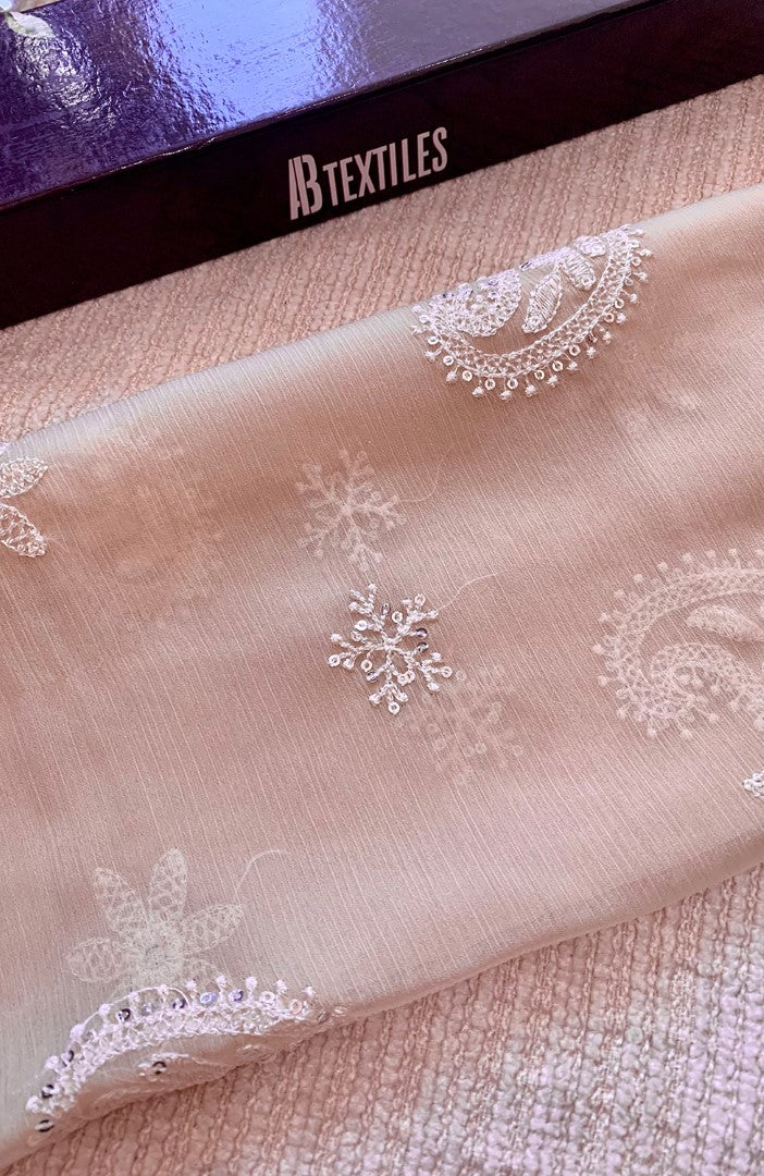 Unstitched Chiffon 3 Piece Embroidered Formal Suit
