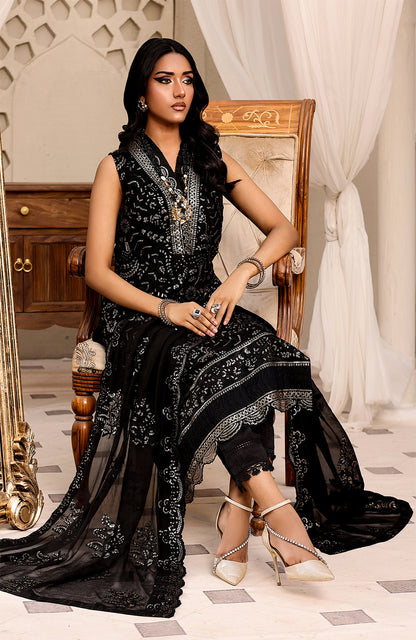 Unstitched 3 Piece Formal Embroidered Luxury Chiffon Suit