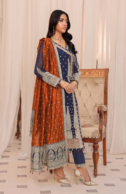 Unstitched 3 Piece Formal Embroidered Luxury Chiffon Suit