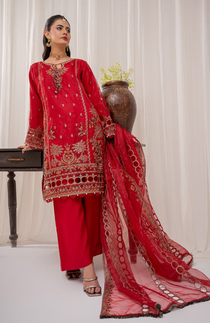 Ready to Wear 3 Piece Formal Embroidered Luxury Organza Suit