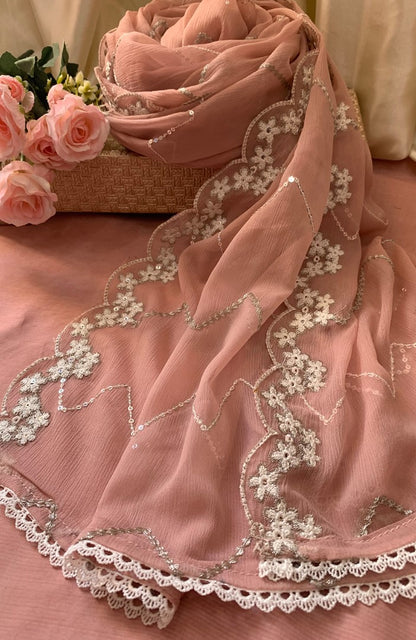 Unstitched Chiffon 3 Piece Embroidered Formal Suit