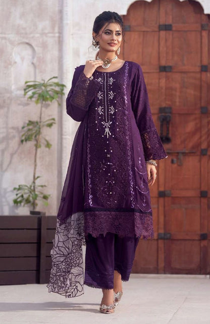 Ready to Wear 3 Piece Formal Embroidered Luxury Chiffon Suit