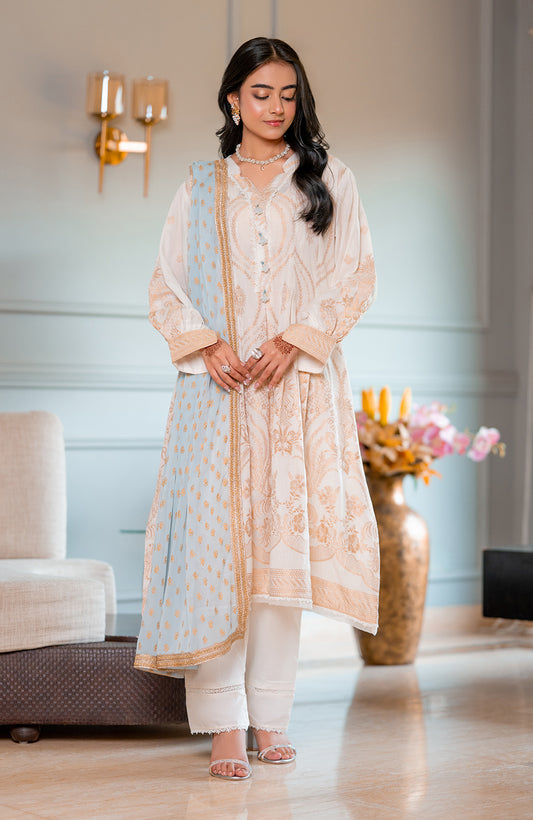 Ready to Wear 3 Piece Banarsi Lawn Formal Suit