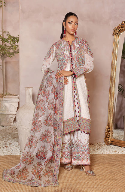 Unstitched 3 Piece Formal Embroidered Luxury Chiffon Suit