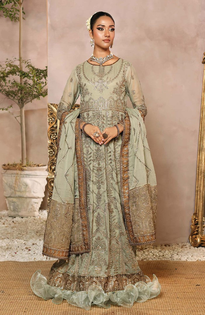 Unstitched 3 Piece Formal Embroidered Luxury Chiffon Suit