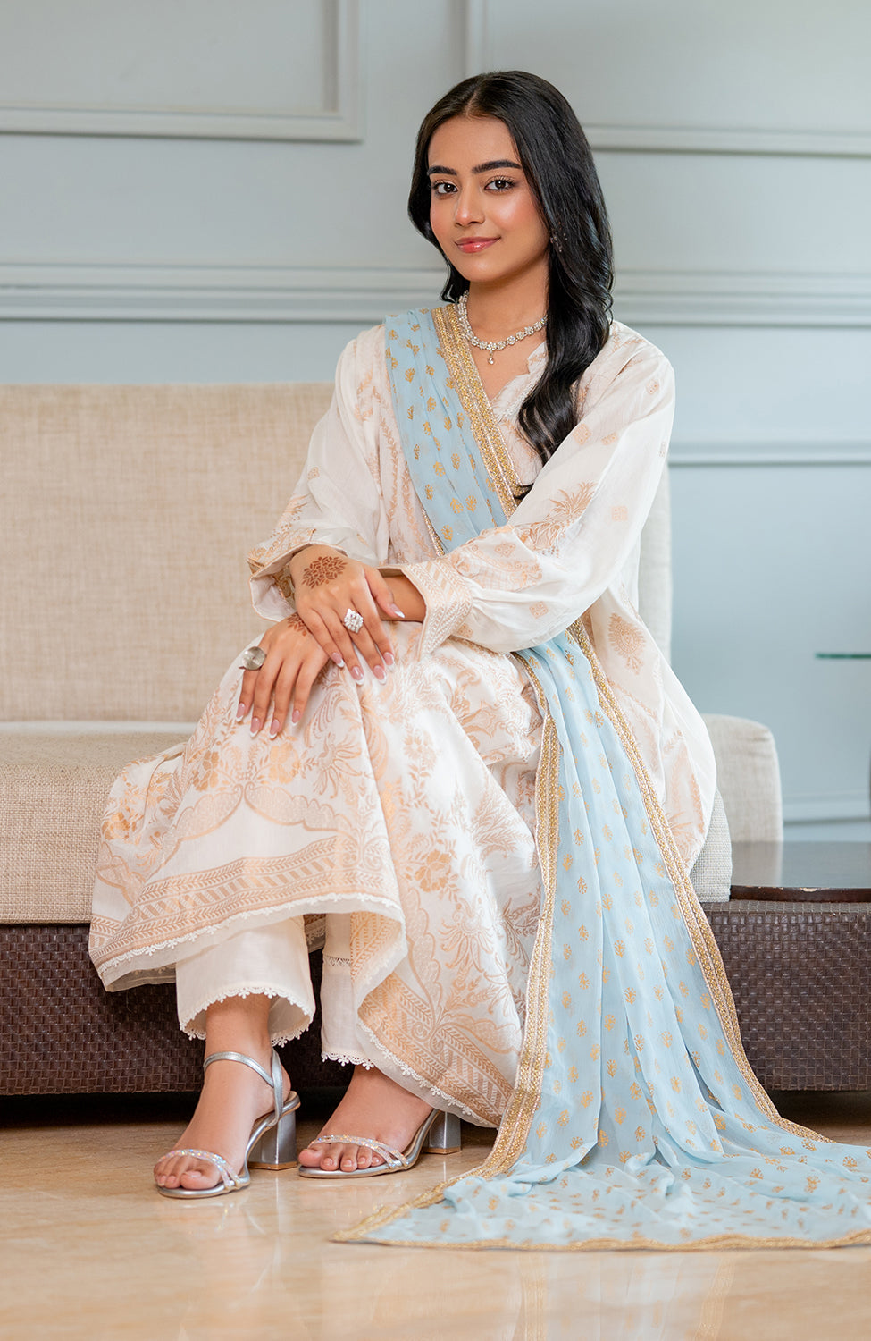 Ready to Wear 3 Piece Banarsi Lawn Formal Suit