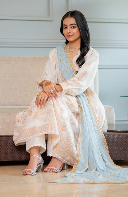 Ready to Wear 3 Piece Banarsi Lawn Formal Suit