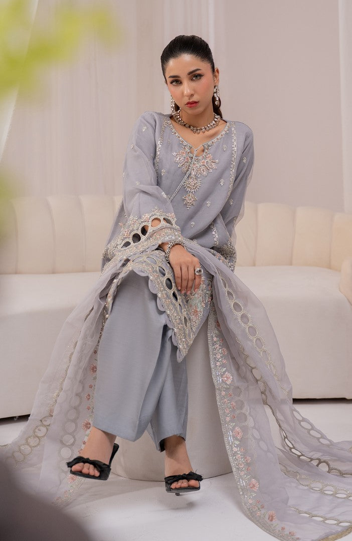 Ready to Wear 3 Piece Formal Embroidered Luxury Organza Suit