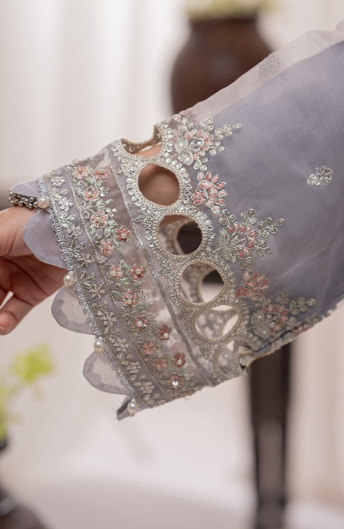 Ready to Wear 3 Piece Formal Embroidered Luxury Organza Suit