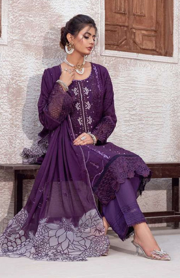 Ready to Wear 3 Piece Formal Embroidered Luxury Chiffon Suit