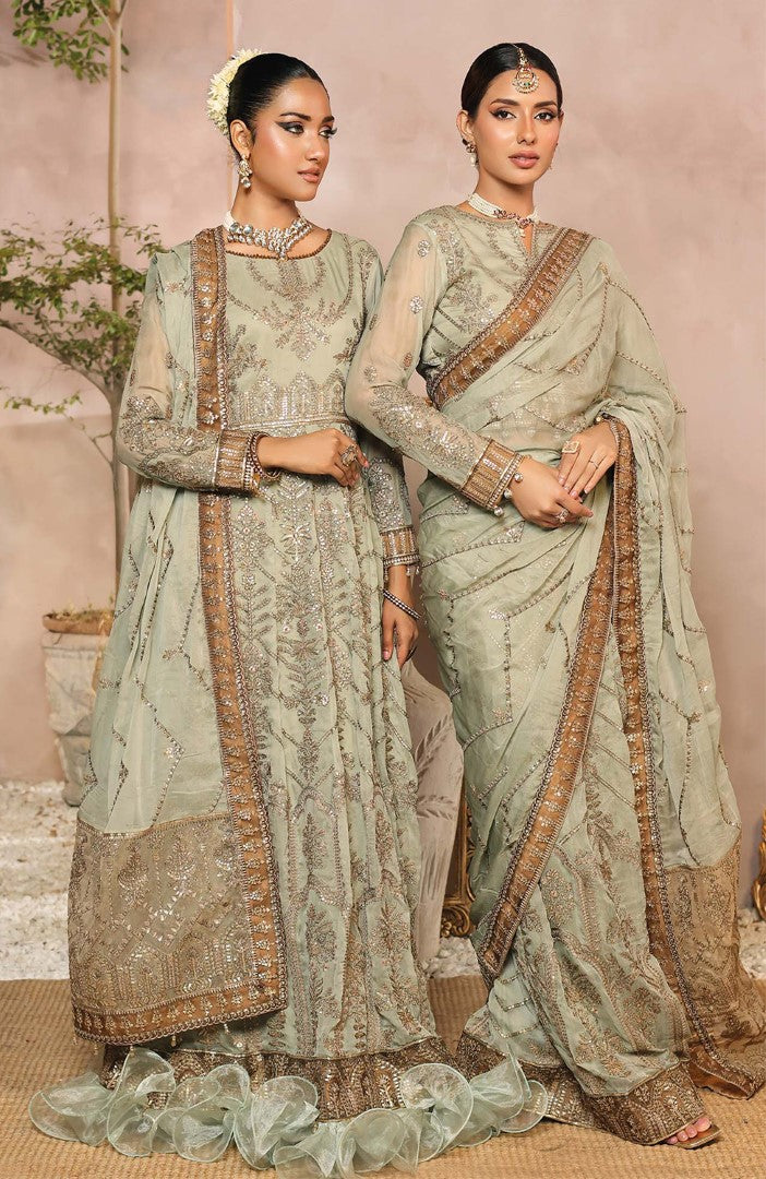 Unstitched 3 Piece Formal Embroidered Luxury Chiffon Suit