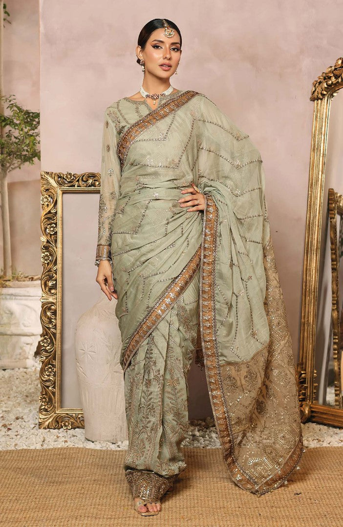 Unstitched 3 Piece Formal Embroidered Luxury Chiffon Suit