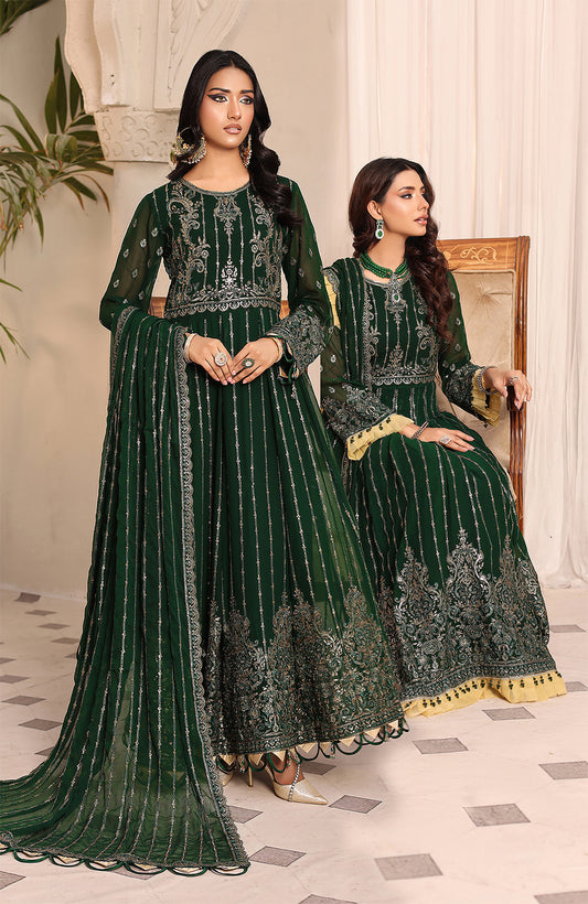 Unstitched 3 Piece Formal Embroidered Luxury Chiffon Suit