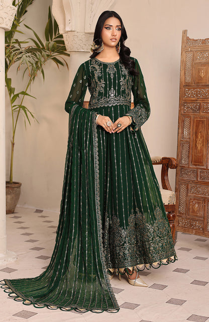 Unstitched 3 Piece Formal Embroidered Luxury Chiffon Suit
