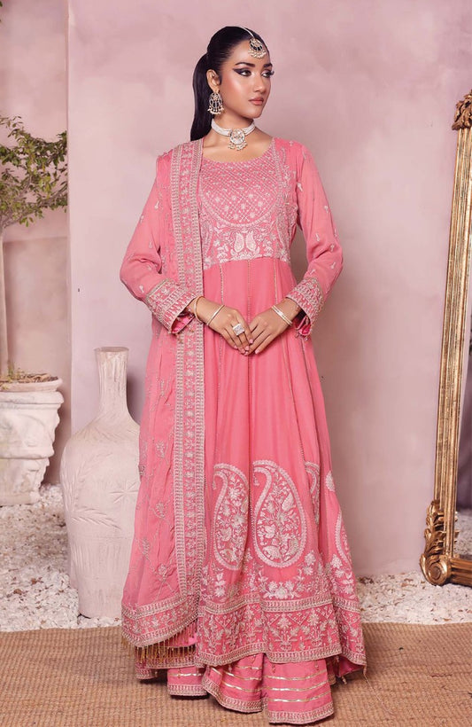 Unstitched 3 Piece Formal Embroidered Luxury Chiffon Suit