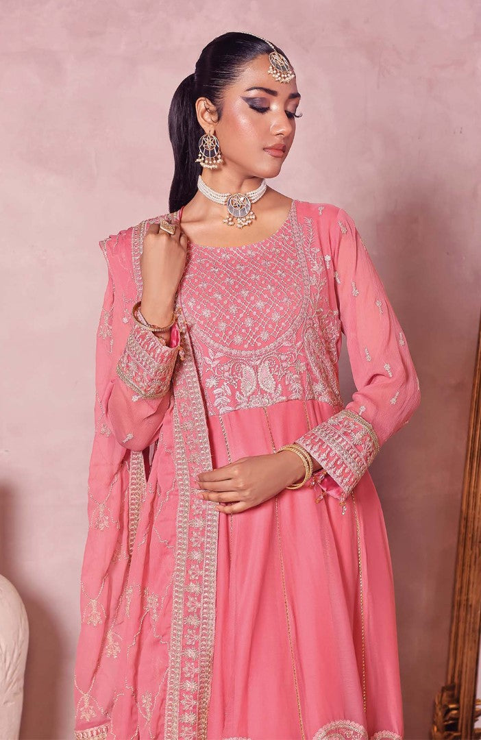 Unstitched 3 Piece Formal Embroidered Luxury Chiffon Suit