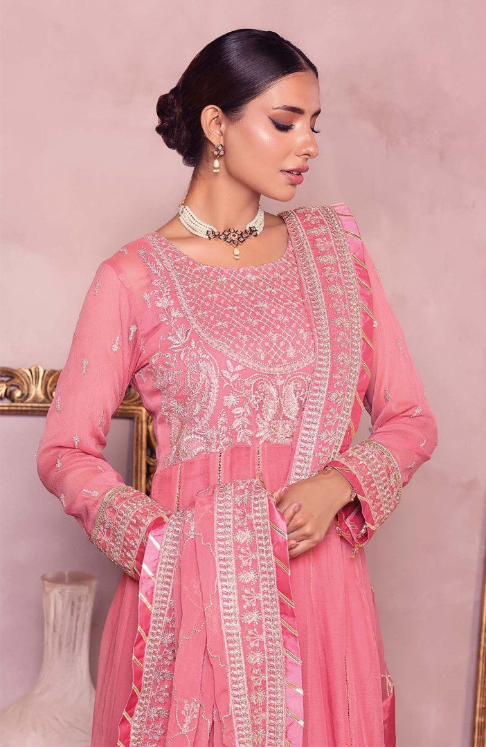 Unstitched 3 Piece Formal Embroidered Luxury Chiffon Suit