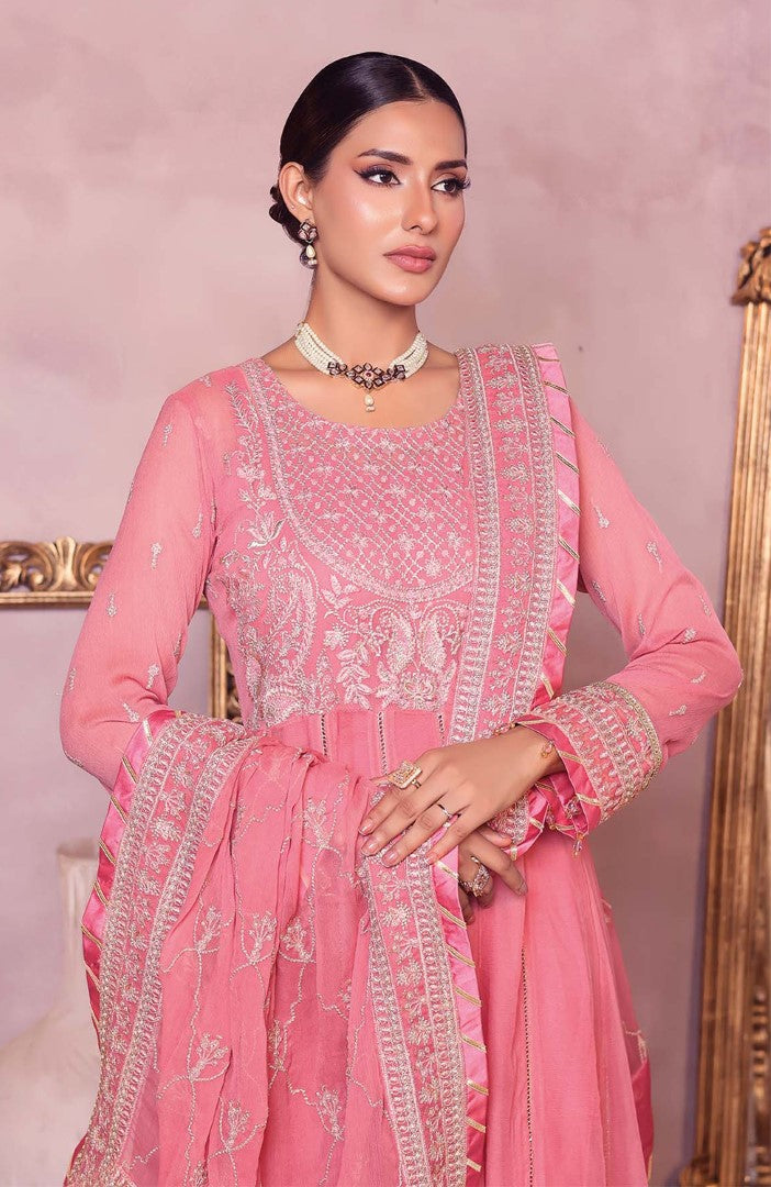 Unstitched 3 Piece Formal Embroidered Luxury Chiffon Suit