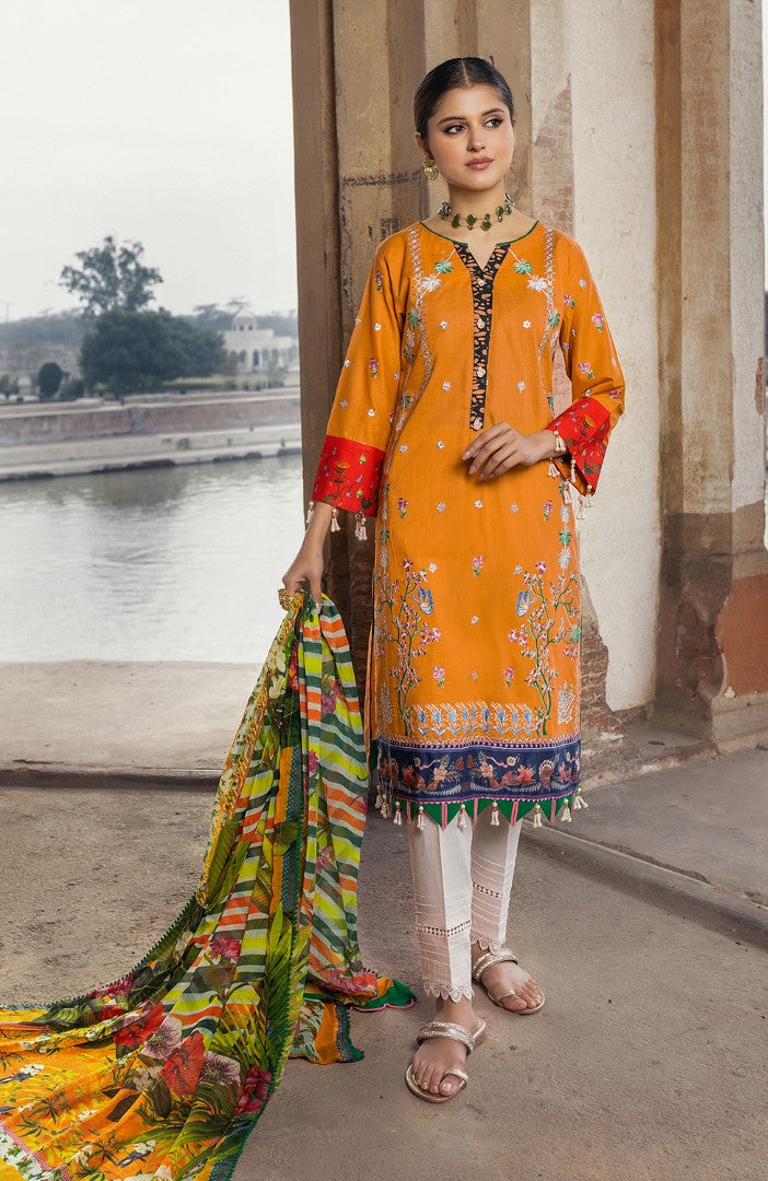 Unstitched 3 Piece Embroidered Lawn Suit