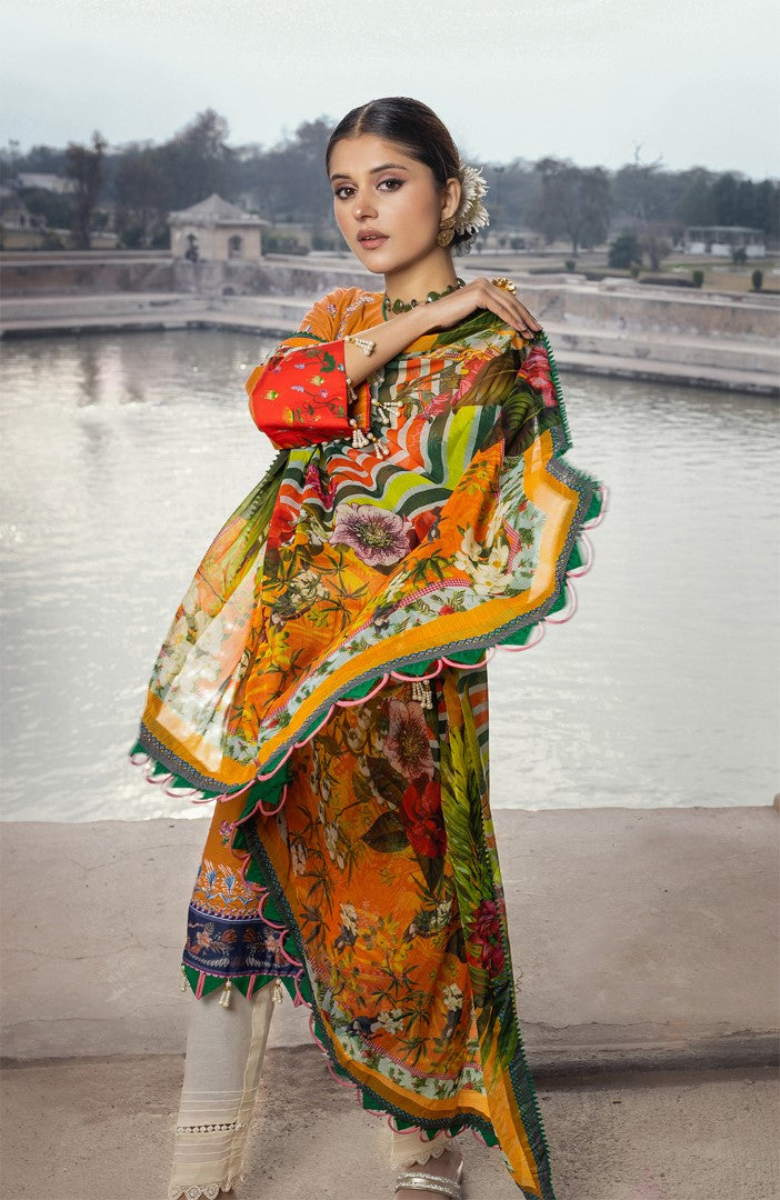 Unstitched 3 Piece Embroidered Lawn Suit