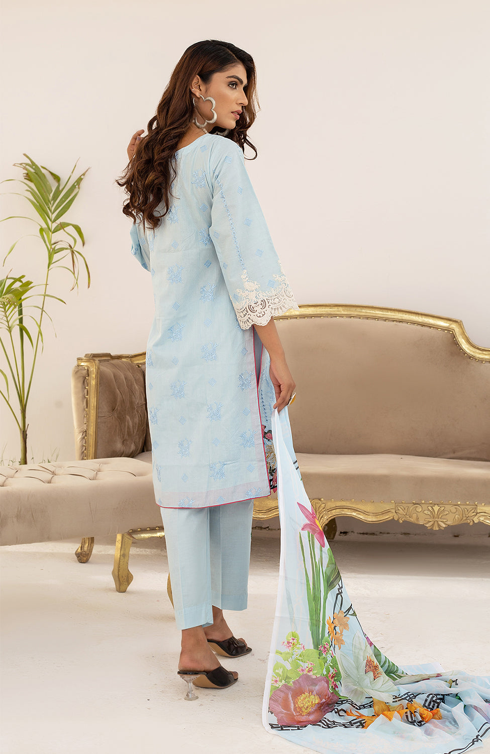 Unstitched 3 Piece Embroidered Lawn Suit