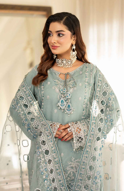 Ready to Wear 3 Piece Formal Embroidered Luxury Organza Suit
