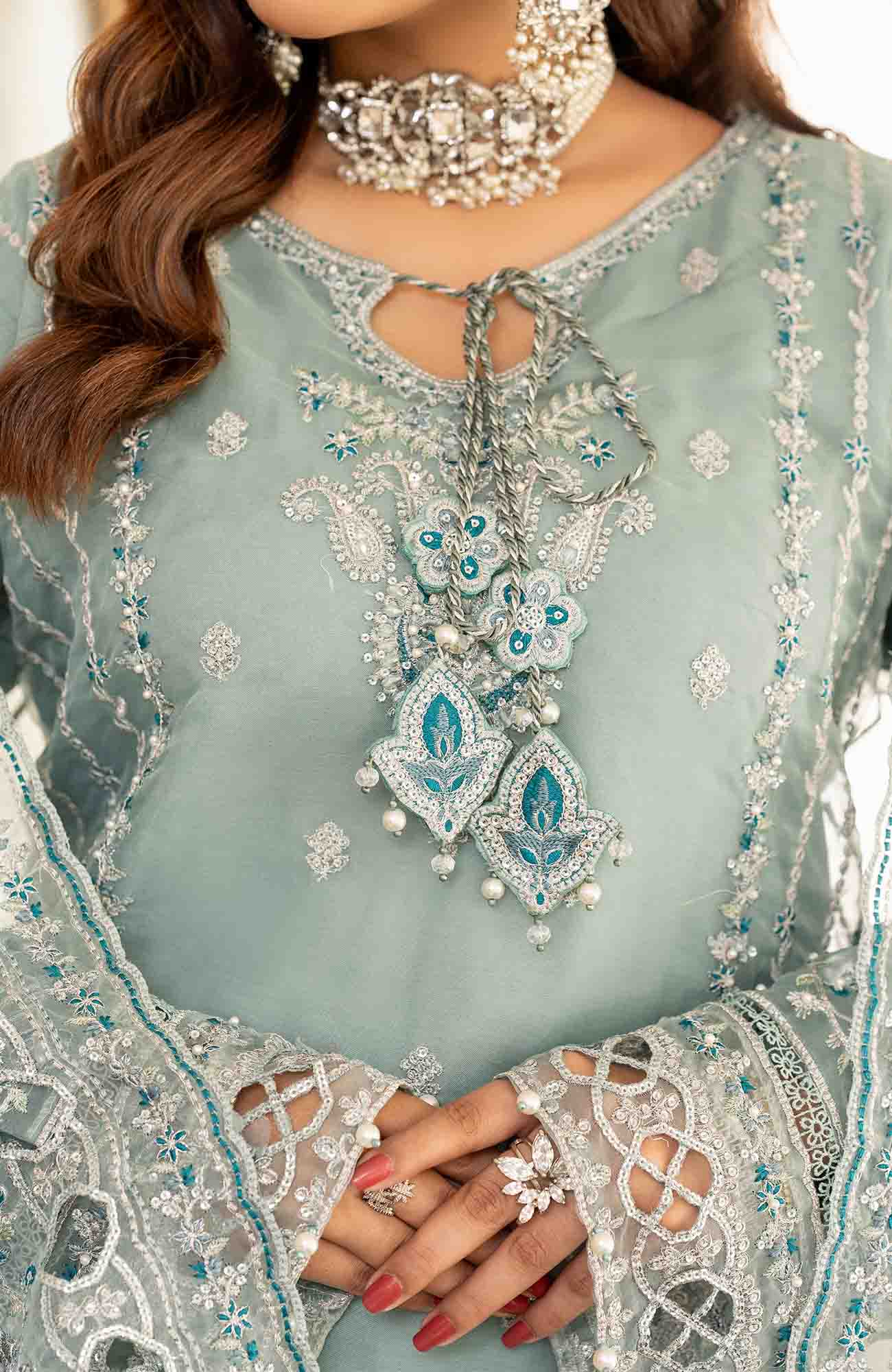 Ready to Wear 3 Piece Formal Embroidered Luxury Organza Suit