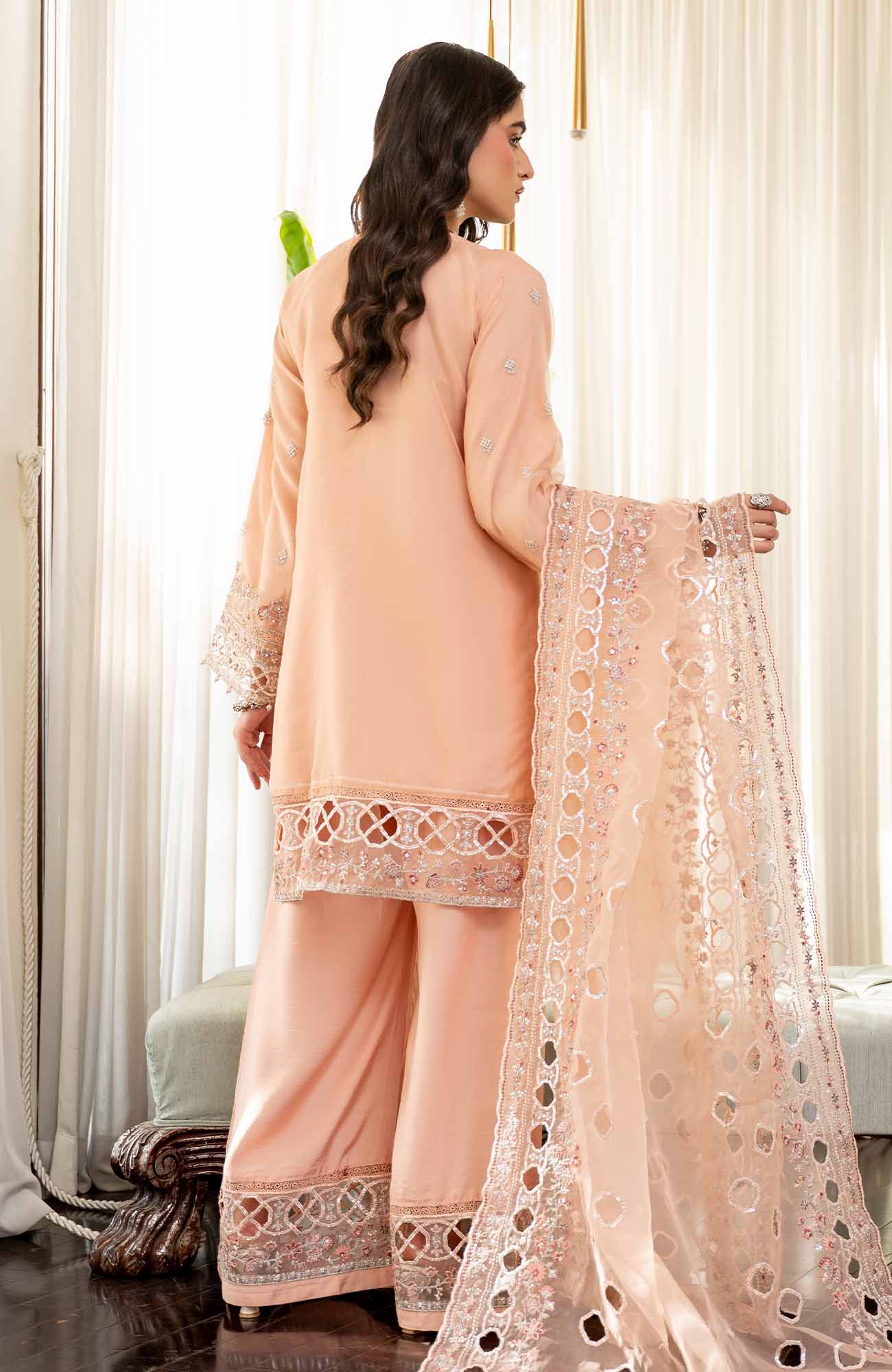 Ready to Wear 3 Piece Formal Embroidered Luxury Organza Suit