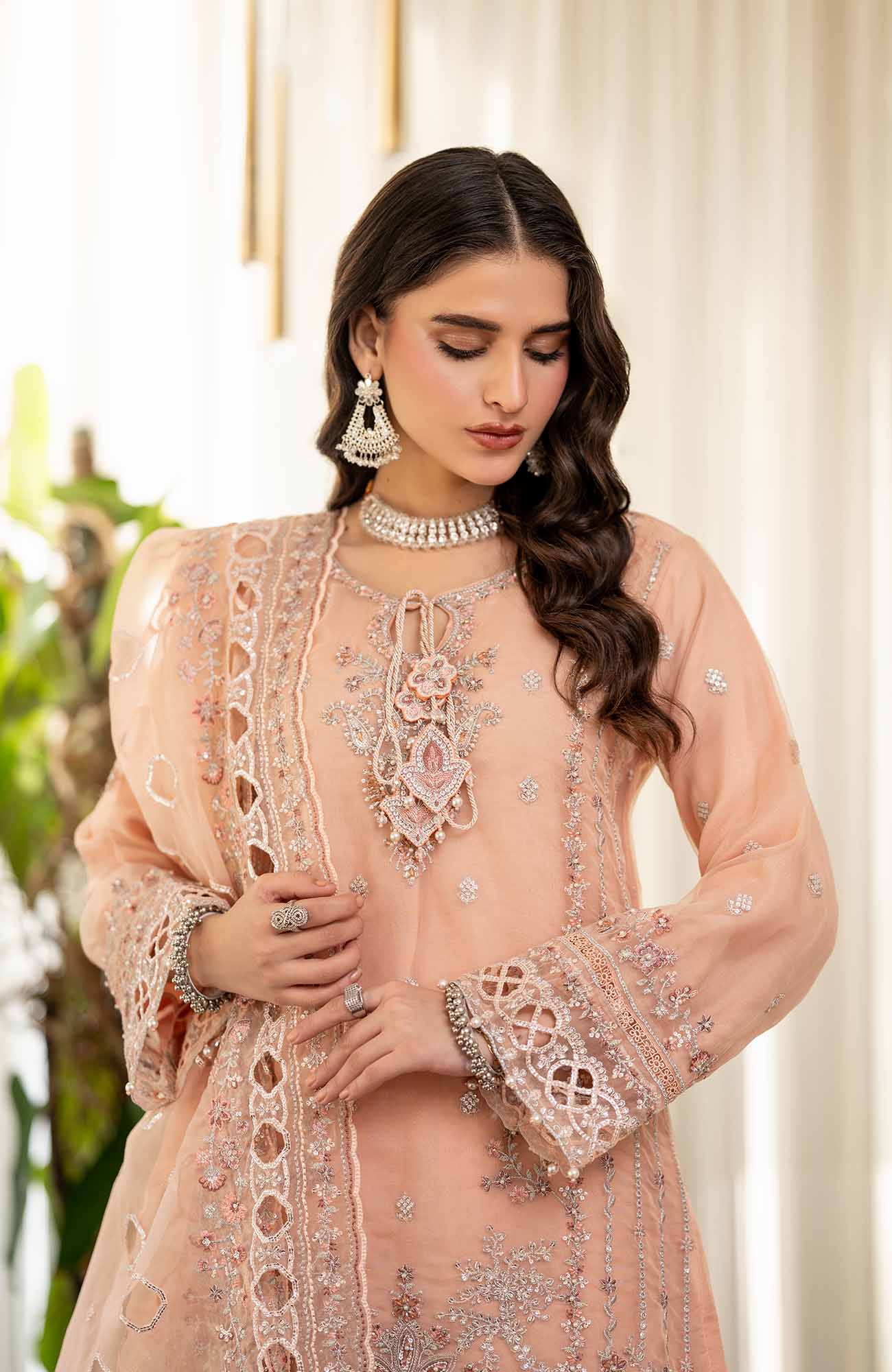 Ready to Wear 3 Piece Formal Embroidered Luxury Organza Suit