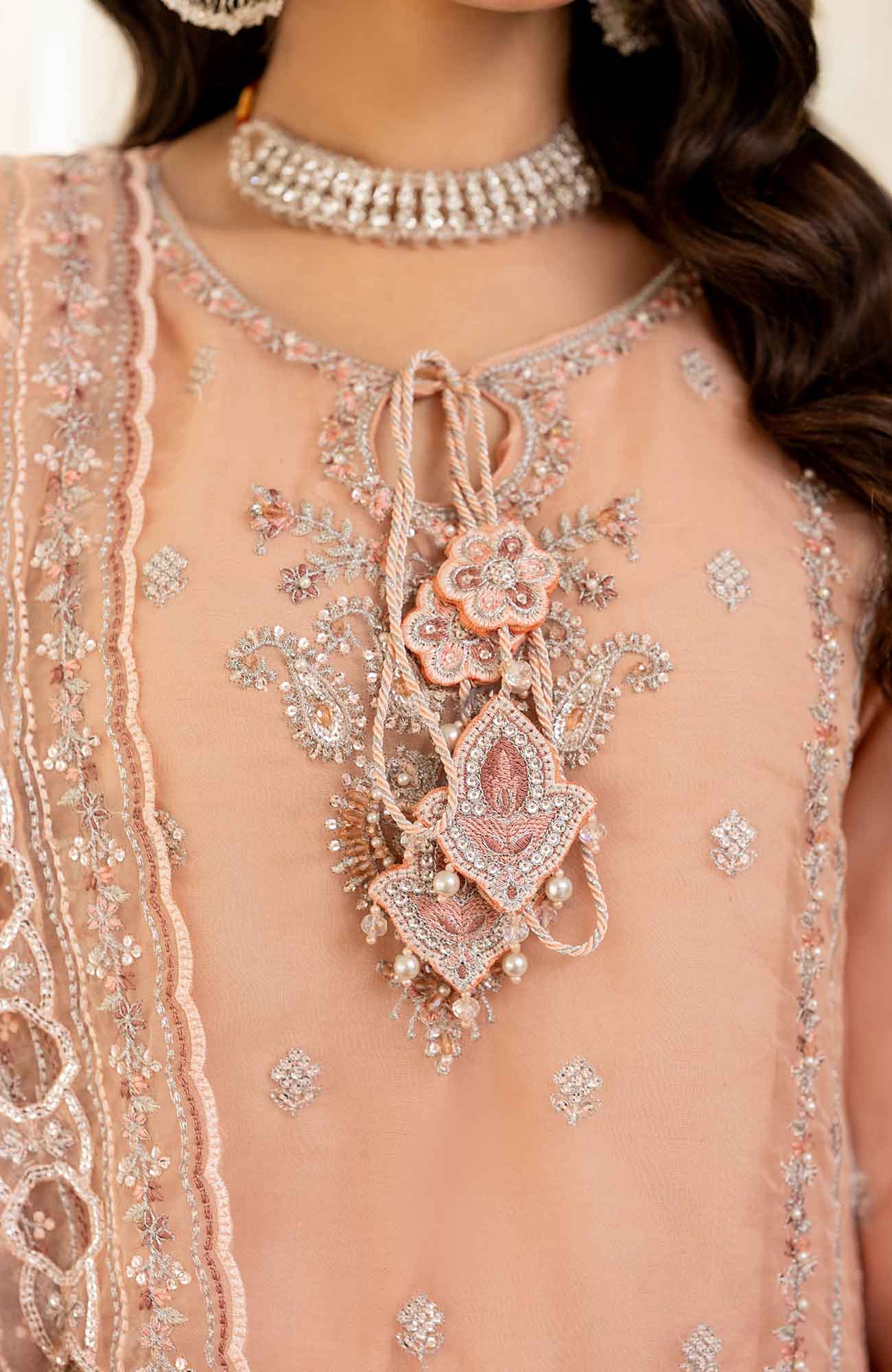 Ready to Wear 3 Piece Formal Embroidered Luxury Organza Suit