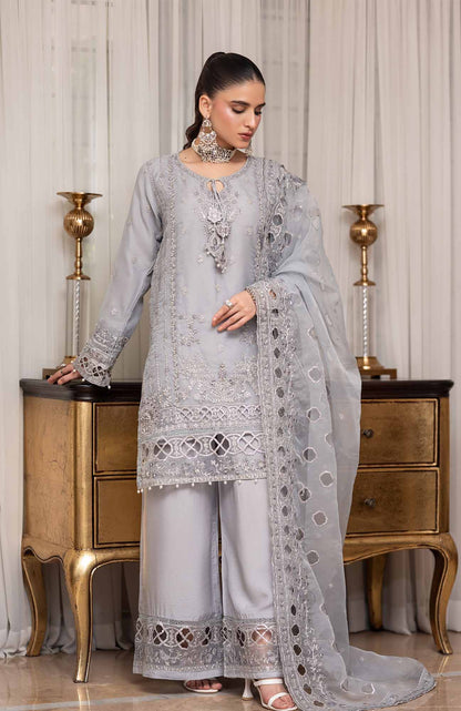 Ready to Wear 3 Piece Formal Embroidered Luxury Organza Suit