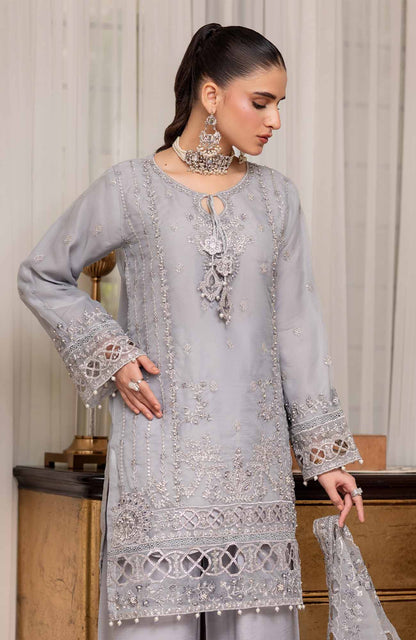 Ready to Wear 3 Piece Formal Embroidered Luxury Organza Suit
