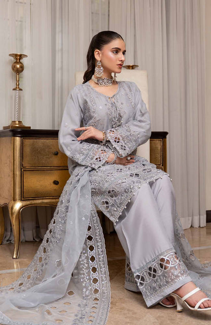 Ready to Wear 3 Piece Formal Embroidered Luxury Organza Suit