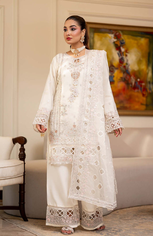 Ready to Wear 3 Piece Formal Embroidered Luxury Organza Suit