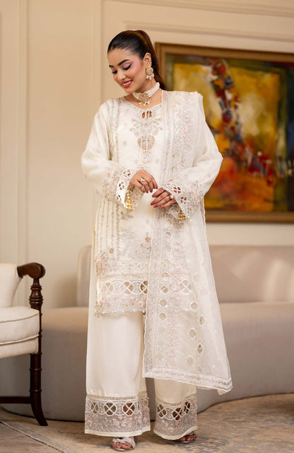Ready to Wear 3 Piece Formal Embroidered Luxury Organza Suit