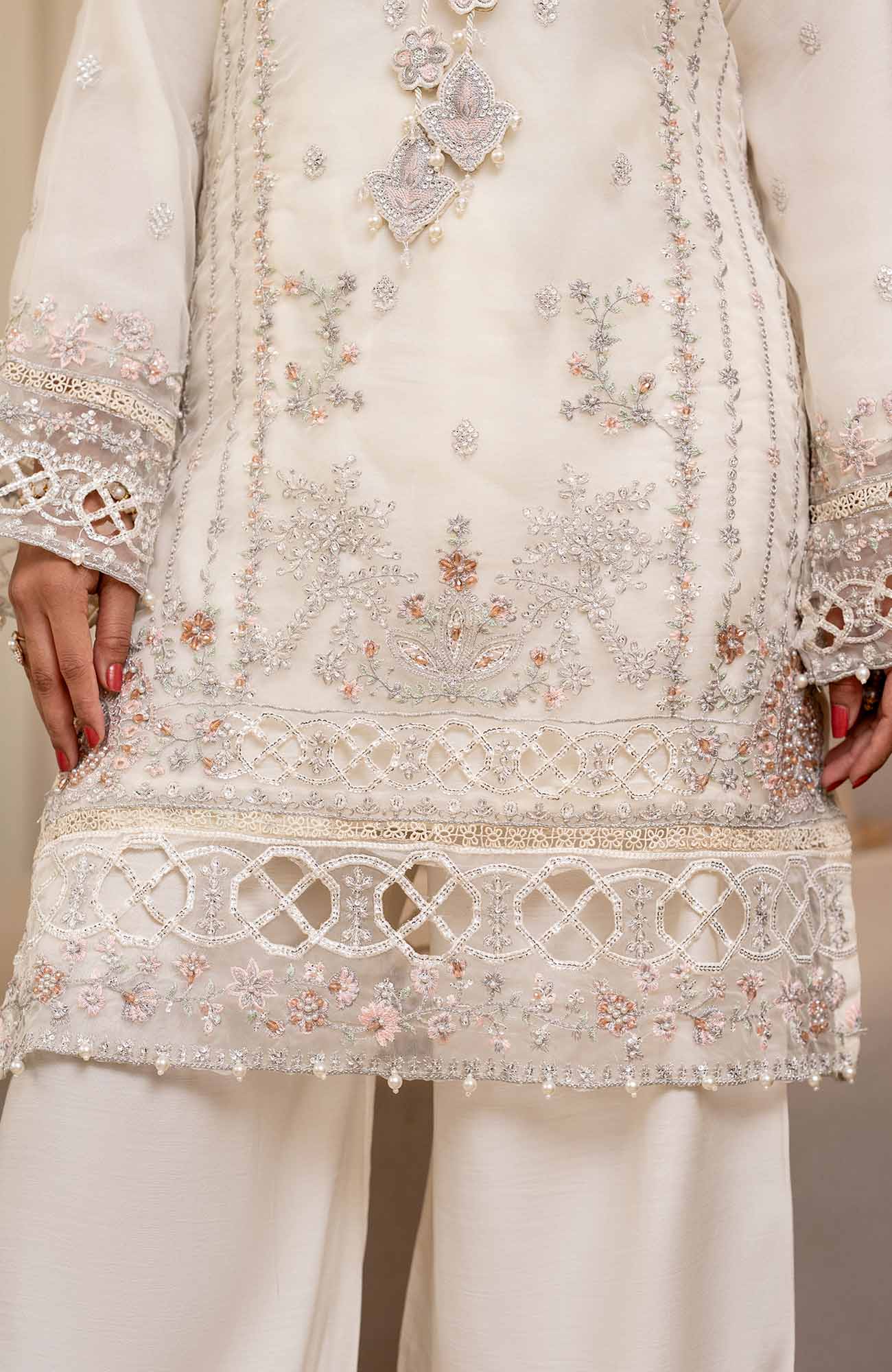 Ready to Wear 3 Piece Formal Embroidered Luxury Organza Suit