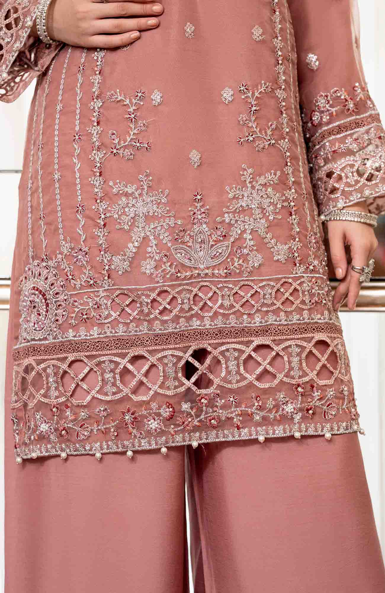 Ready to Wear 3 Piece Formal Embroidered Luxury Organza Suit