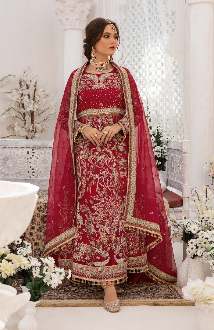 Unstitched 3 Piece Wedding Formal Embroidered Organza Suit