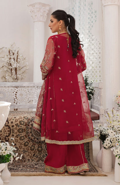 Unstitched 3 Piece Wedding Formal Embroidered Organza Suit