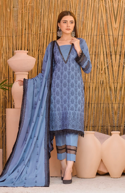Unstitched 3 Piece Chikankari Embroidered Lawn Suit