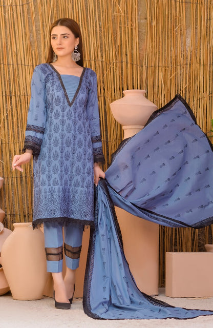 Unstitched 3 Piece Chikankari Embroidered Lawn Suit